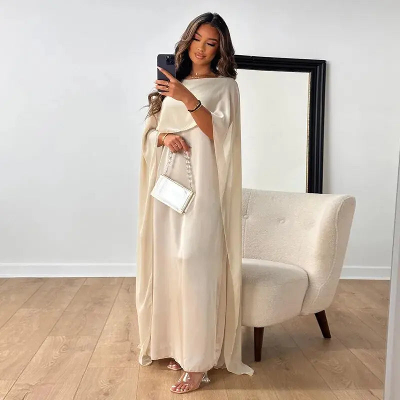 silk cape dress Asymmetric Cape Silk Dress (Powder Blue) B.ENCORE Official Website