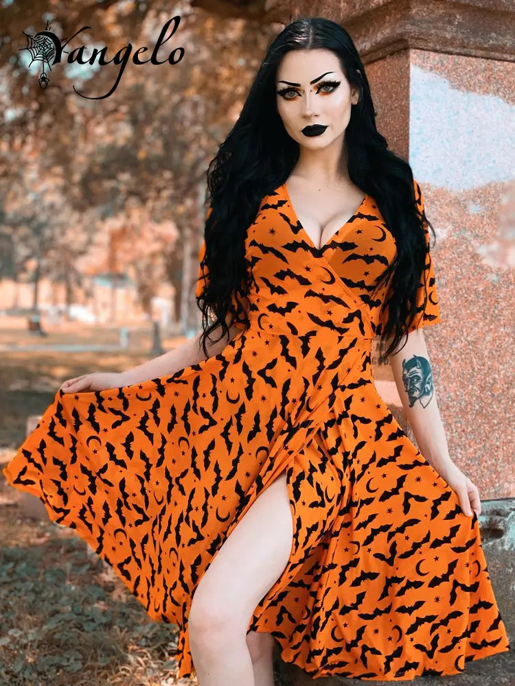 orange gothic dress Orange Victorian Gothic Dress, Victorian Bustle Dress, Victorian costu TwirlingDresses