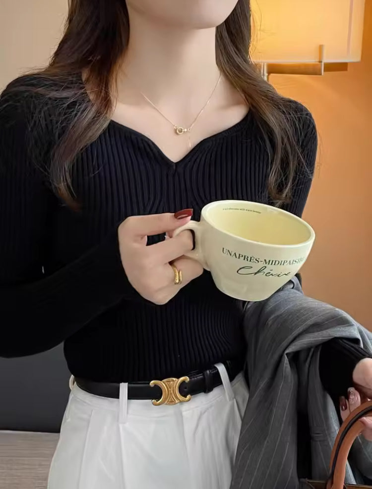 Chyra Women's Long Sleeve V-Neck Sweater