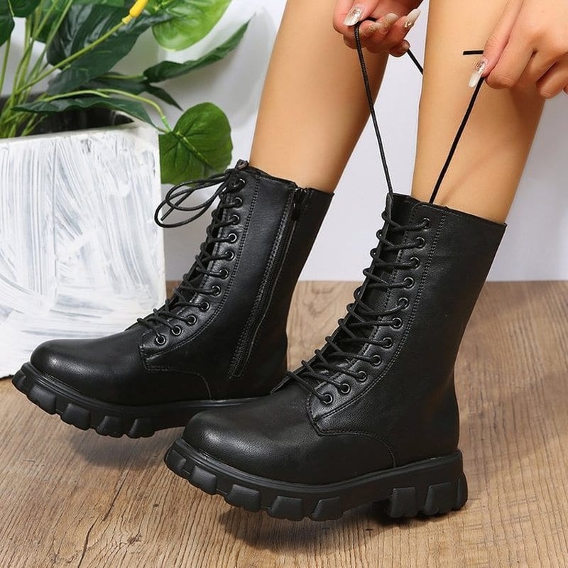 Army Style Boots Womens Women's Current Issue Black Military-Style