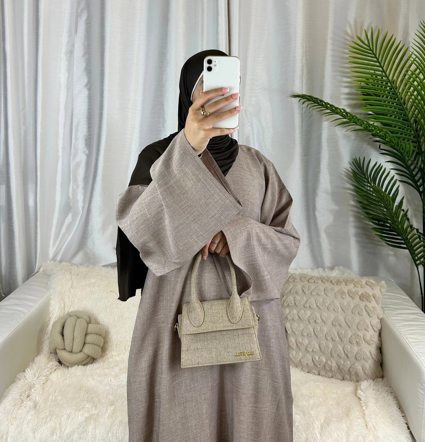 Luxuriöse Abaya Safiara aus Leinen für Damen