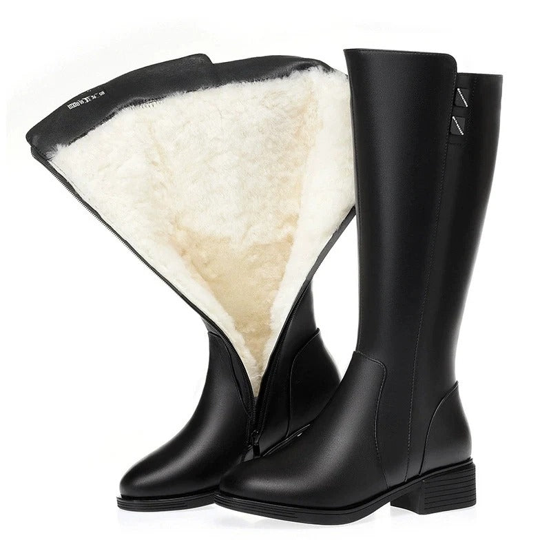 Bottes Femme Cuir Zip Fermeture Éclair Borealia