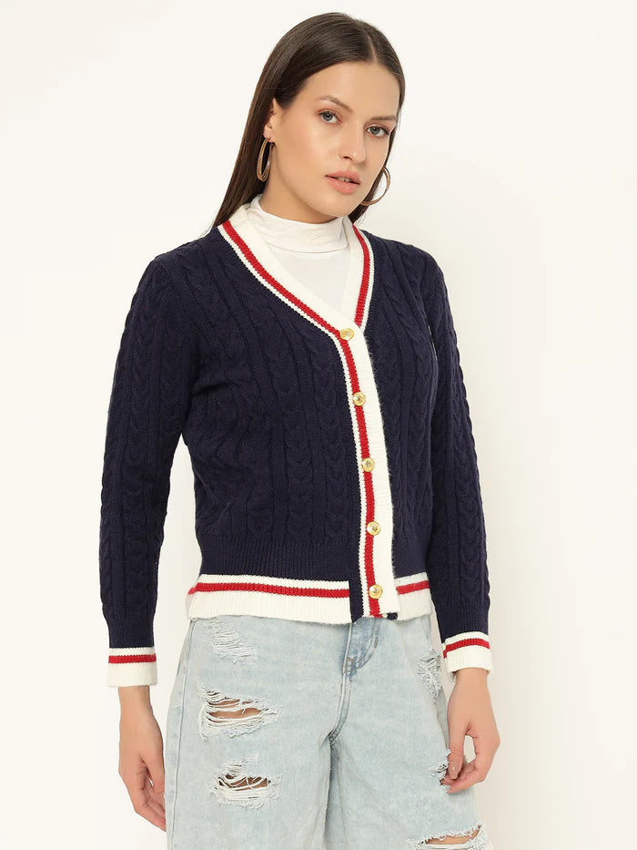 Lazora Damen Kaschmir-Cardigan