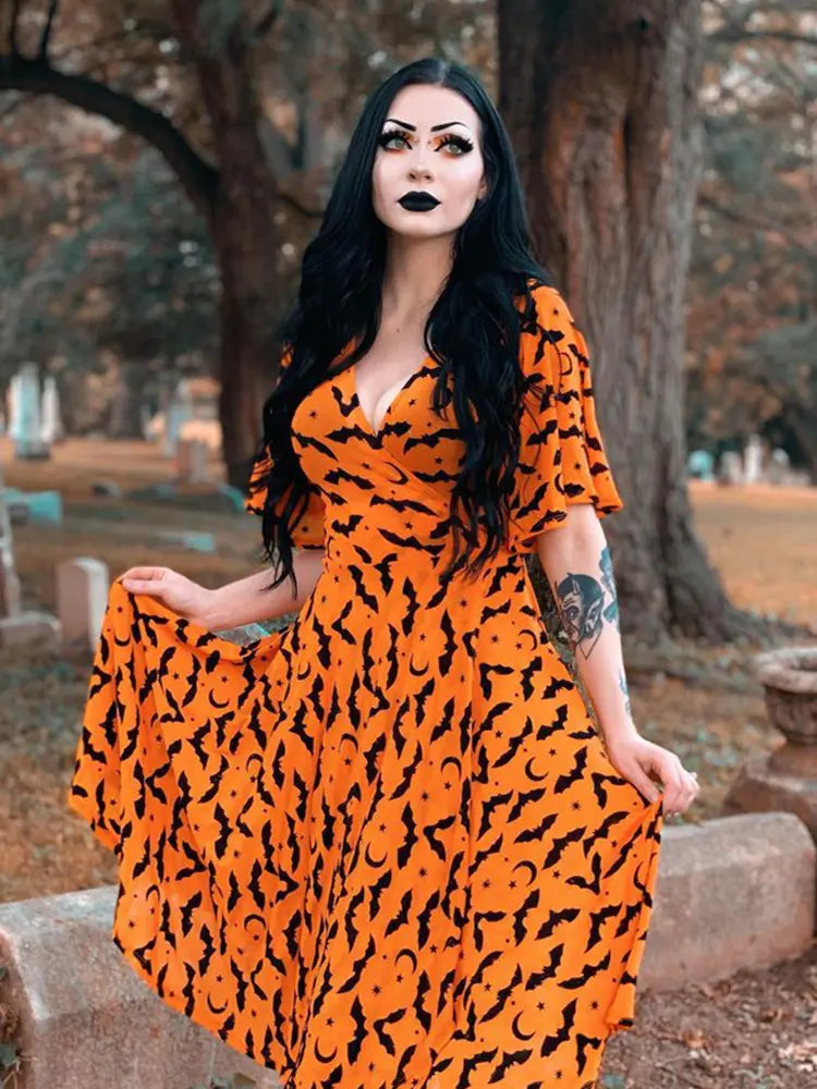 orange gothic dress Vangelo gothic orange dress