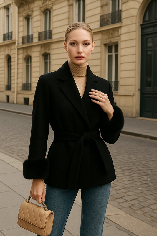 Serapha Women's Fur Cuff Coat