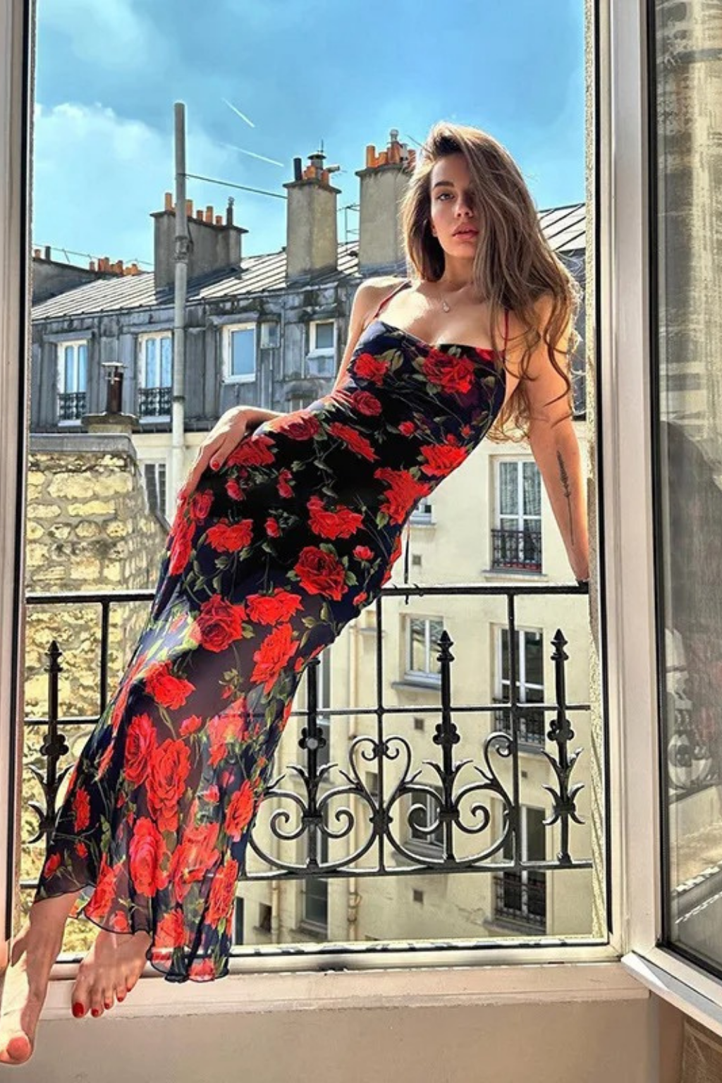 Virelia Damen Blumenkleid