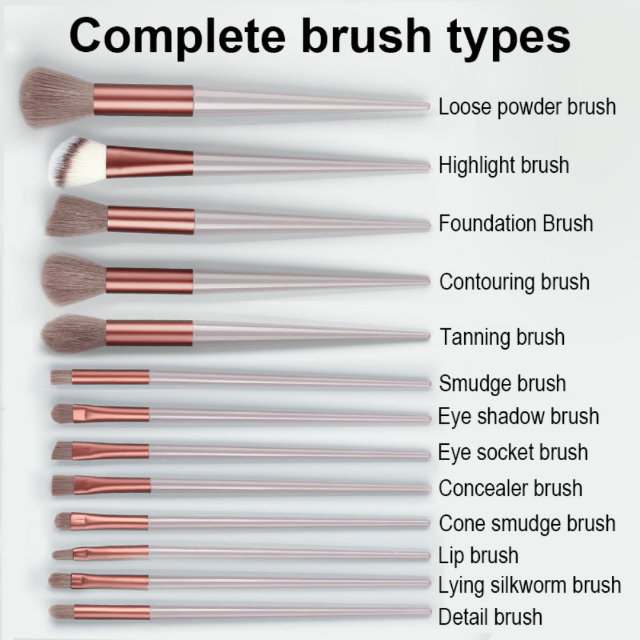 GlamBrushCraft Makeup Brushes Set of 13