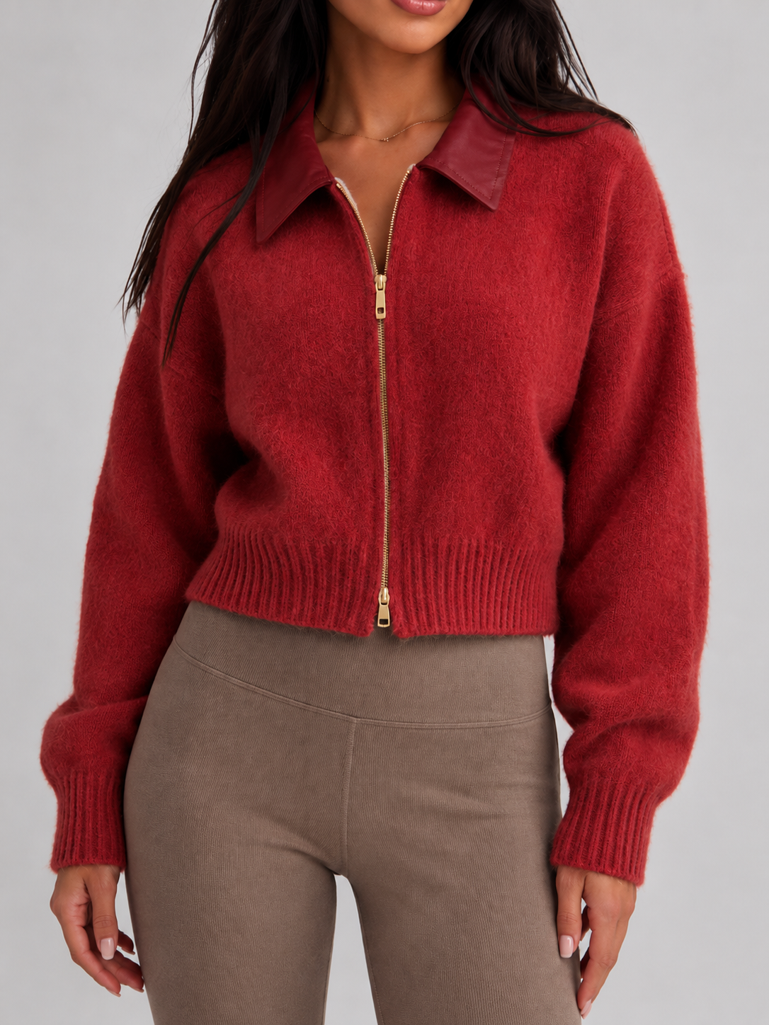 Cardigan court zippé femme Cocun