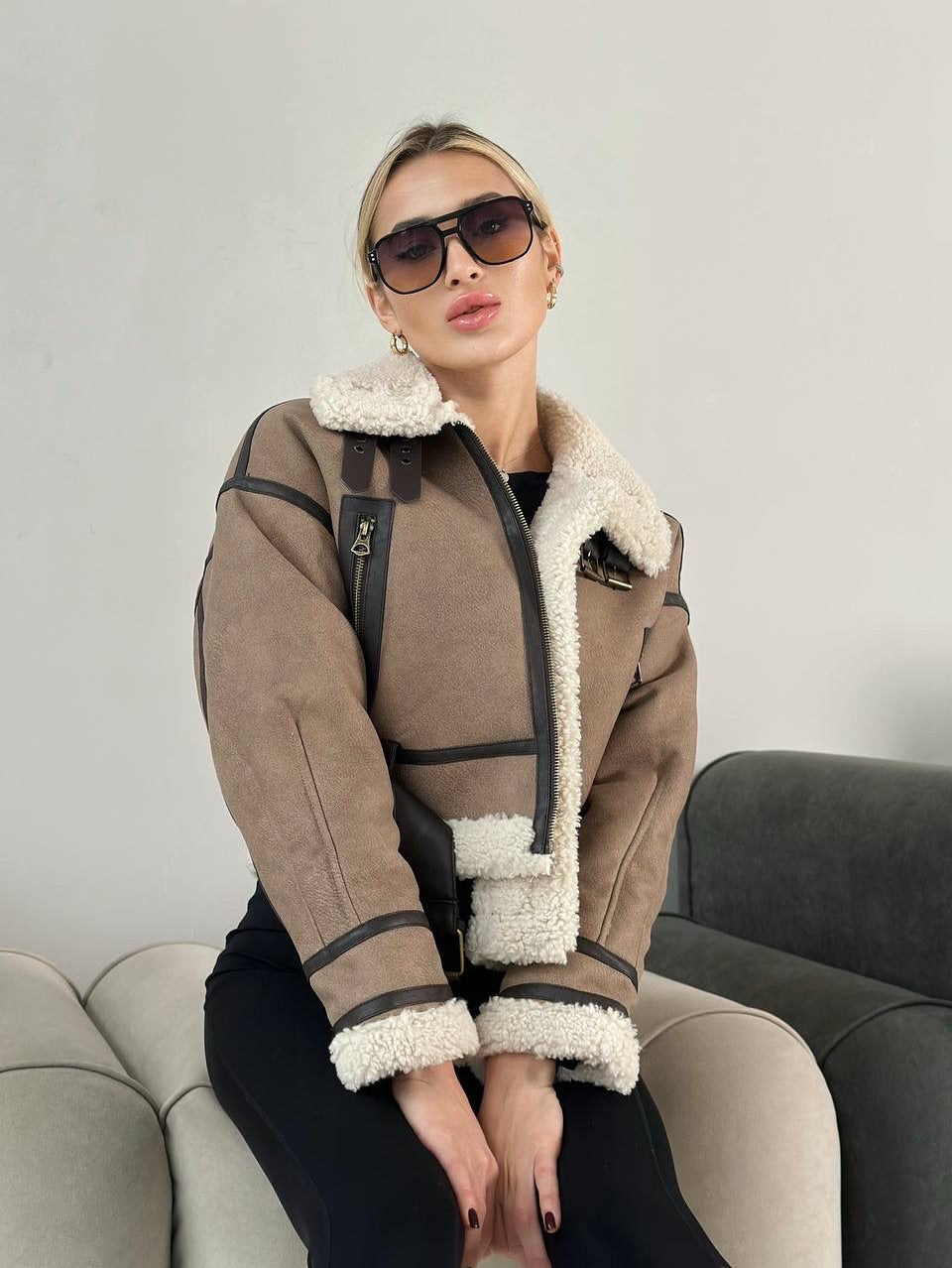 Shearova Vintage-Lammfelljacke