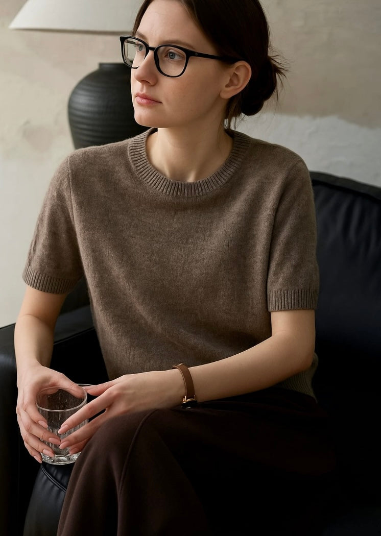 Damen Kaschmir T-Shirt Avelyne