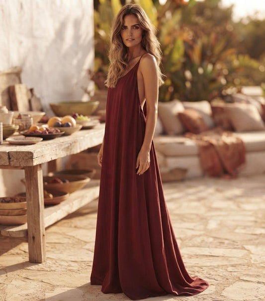 Robe longue femme dos nu élégante Noria
