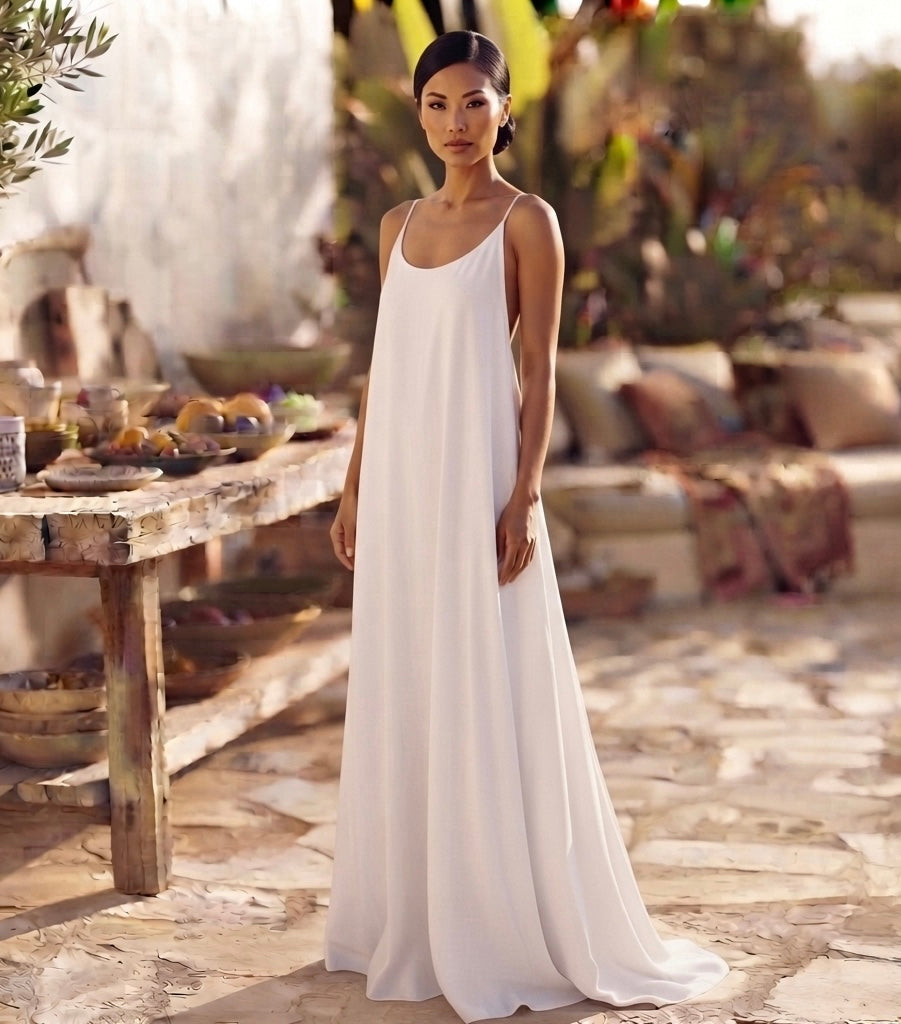 Noria elegant backless long dress for women