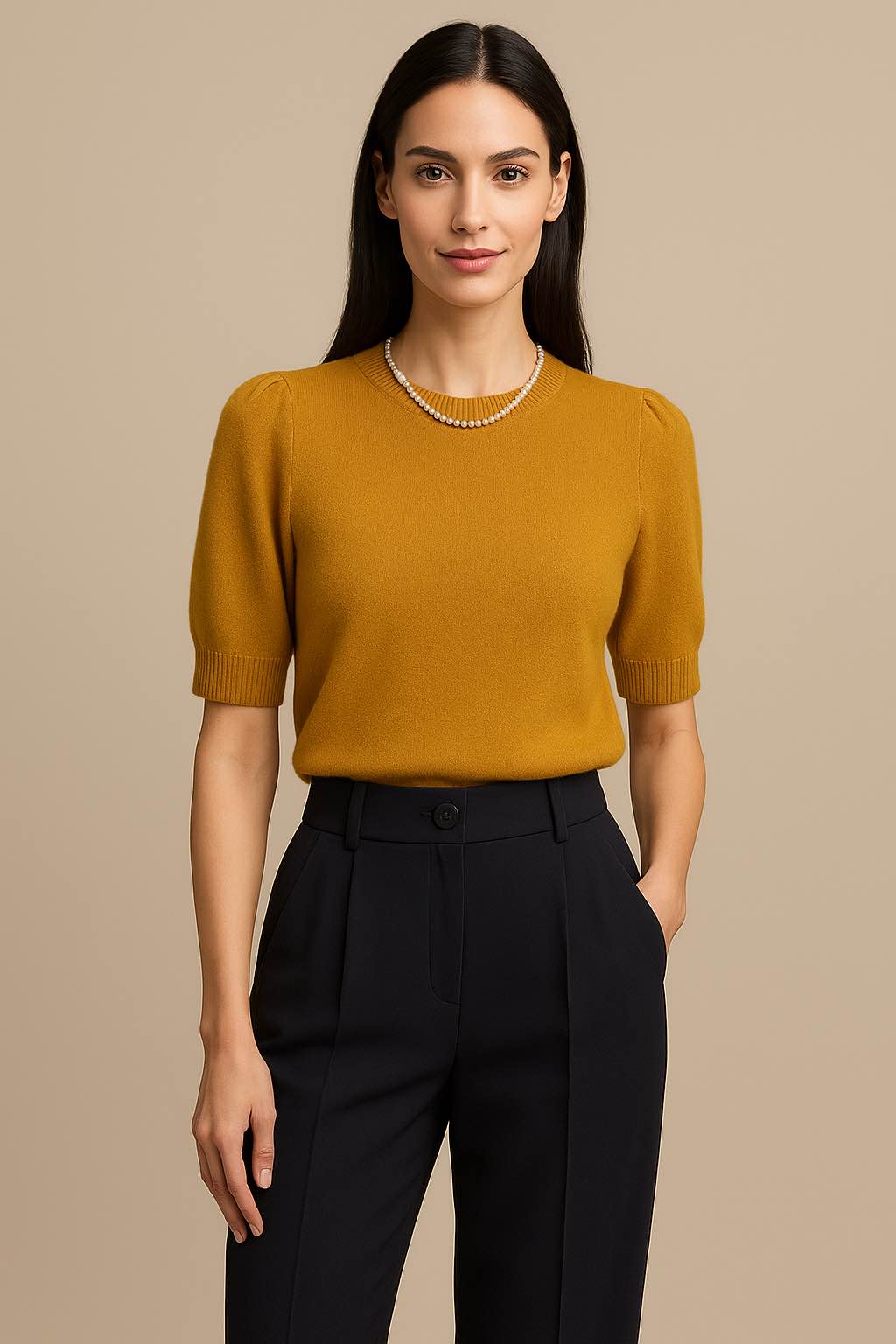 Damen Cashmere T-Shirt Careszia