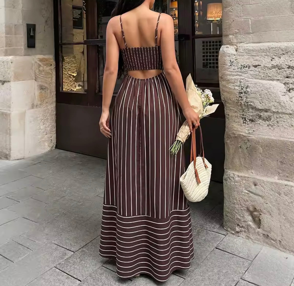 Robe longue rayée femme Avenoria