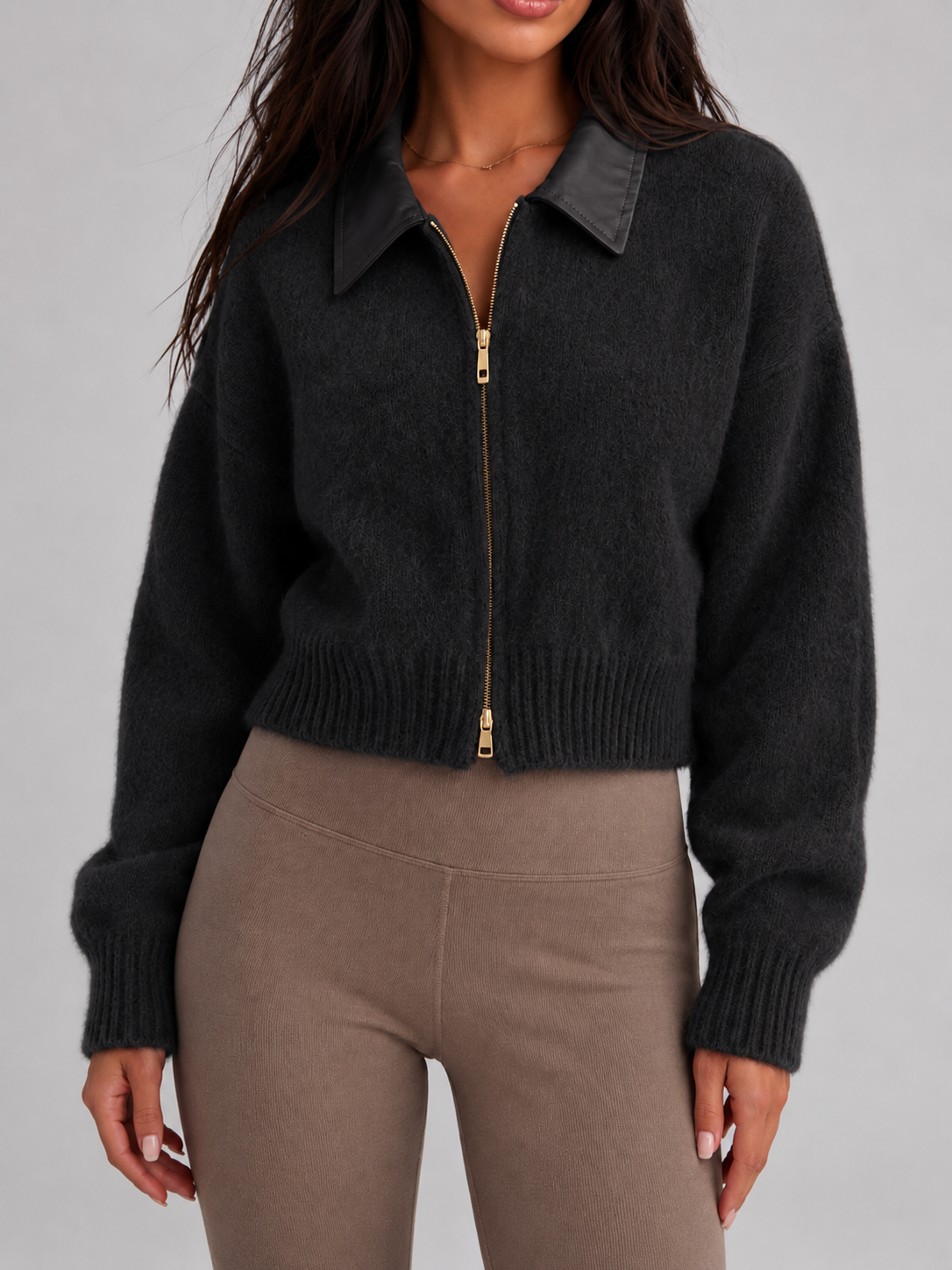 Cardigan court zippé femme Cocun