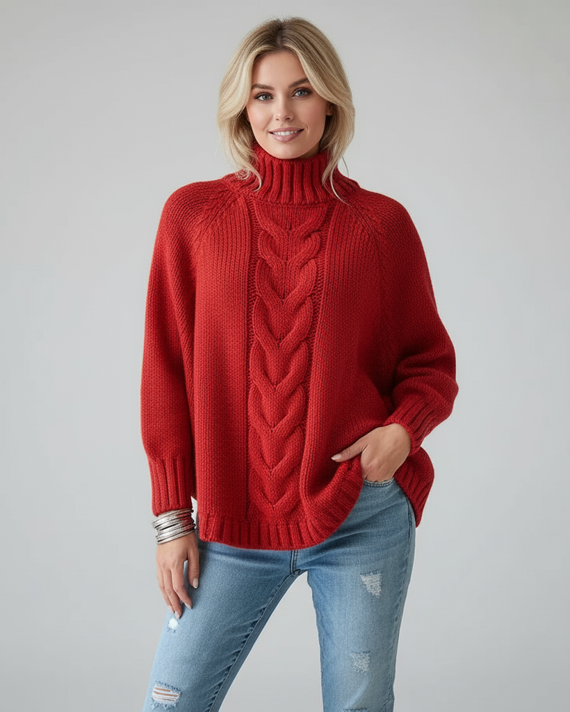 Tessora Women's Vintage Cable Knit Sweater