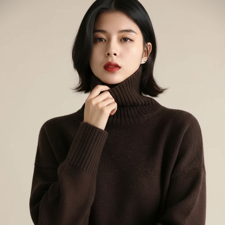 Suéter De Cuello Alto Para Mujer Nordika