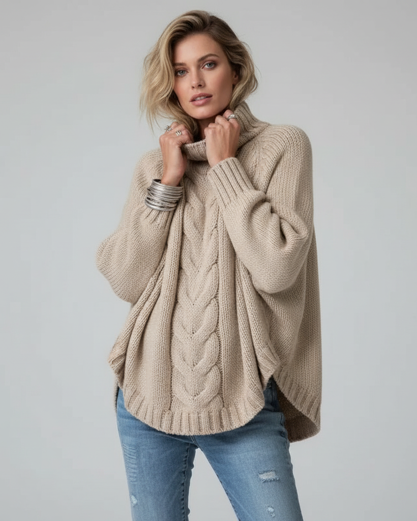 Tessora Women's Vintage Cable Knit Sweater