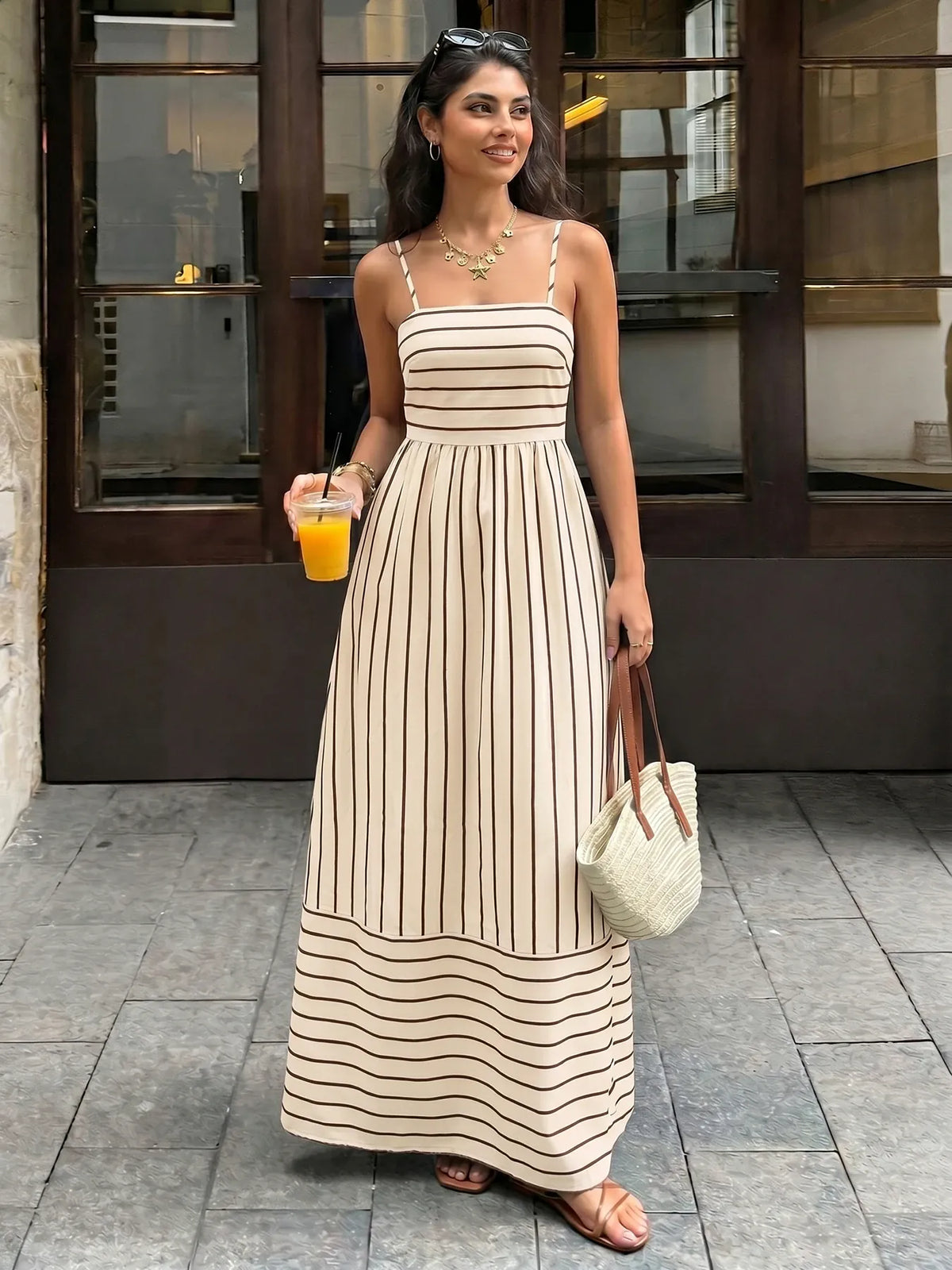 Robe longue rayée femme Avenoria