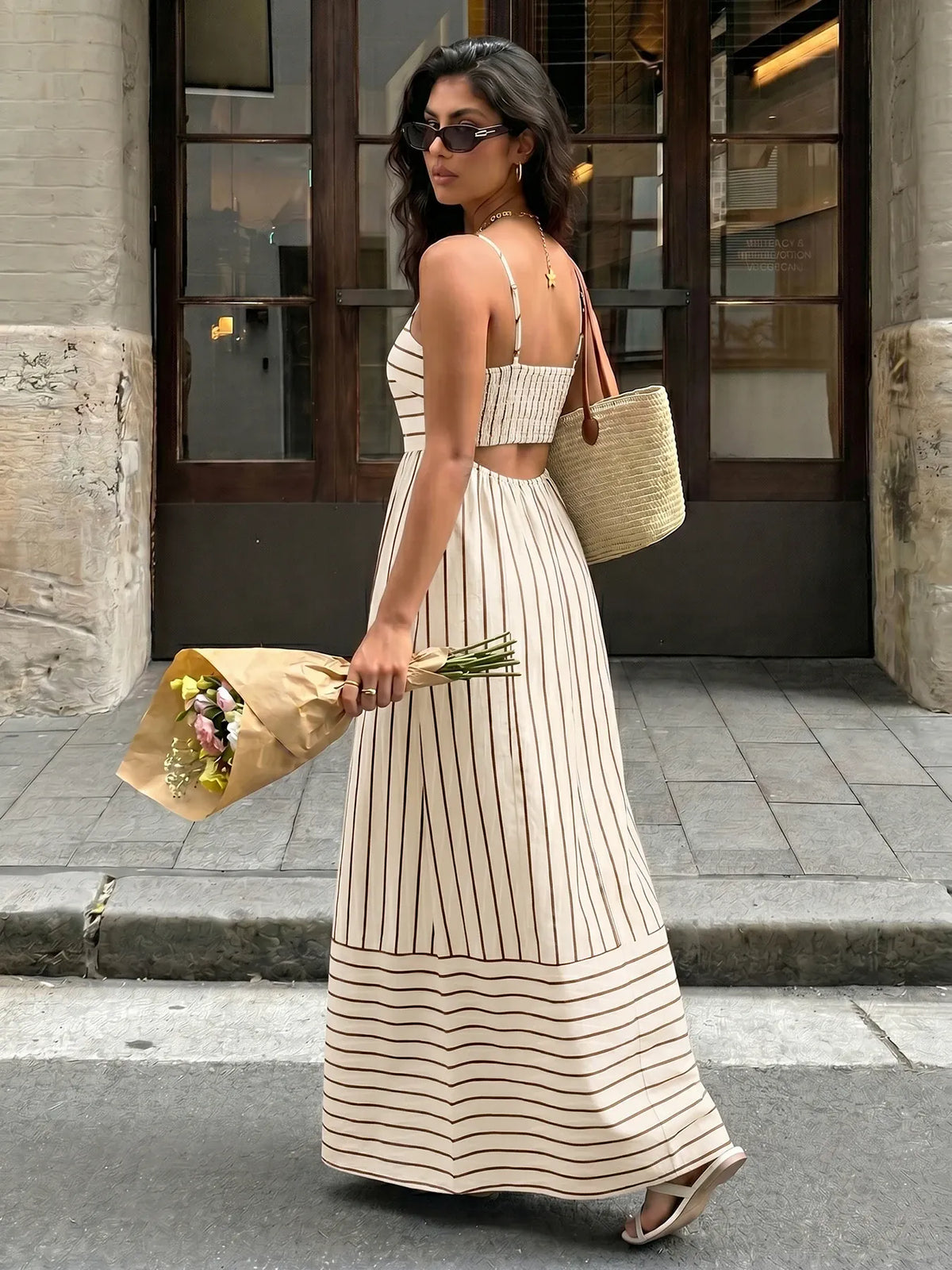 Robe longue rayée femme Avenoria