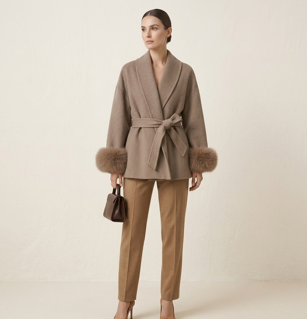 Manteau Femme Fourrure Poignets Serapha