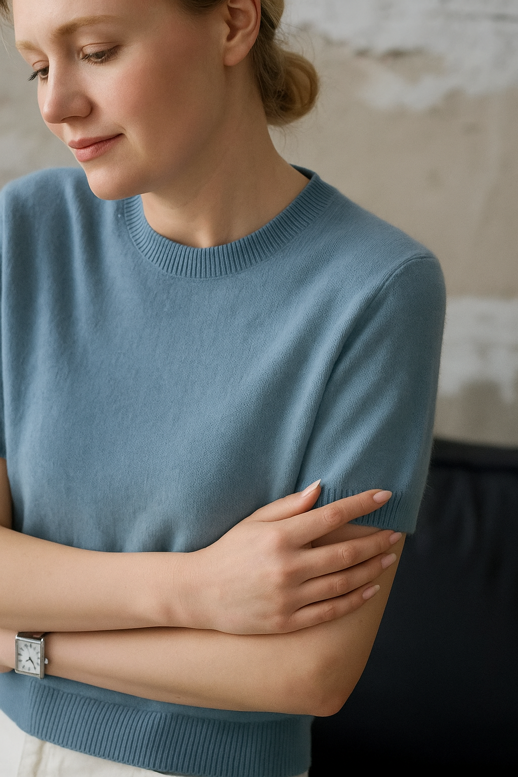 Damen Kaschmir T-Shirt Avelyne