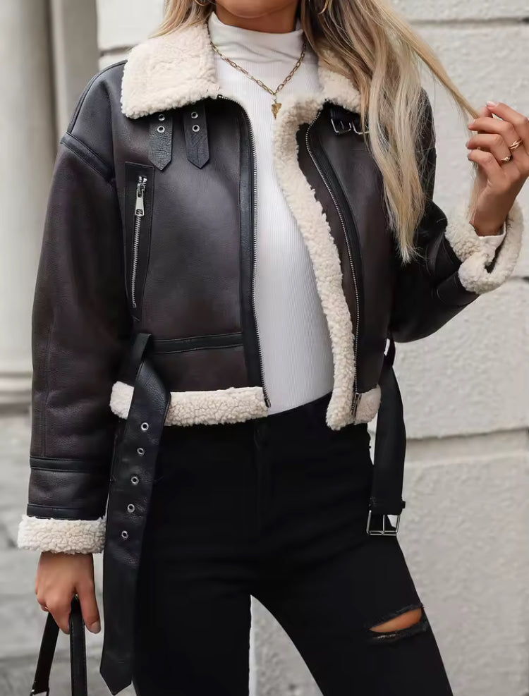 Shearova Vintage-Lammfelljacke