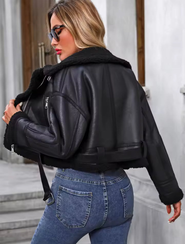 Shearova Vintage-Lammfelljacke