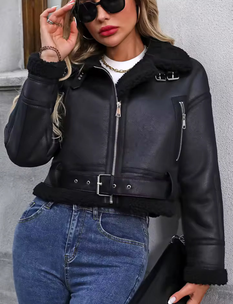 Shearova Vintage-Lammfelljacke