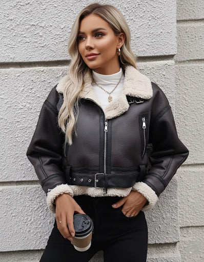 Shearova Vintage-Lammfelljacke