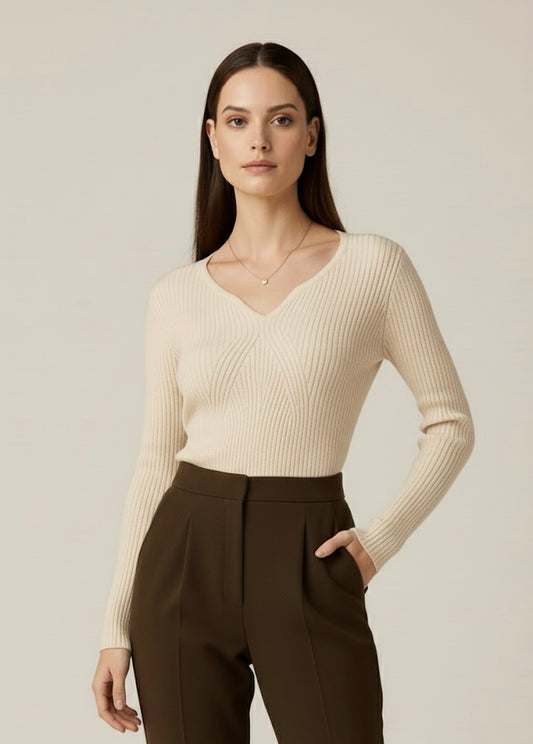 Pull Col V Manches Longues Femme Chyra