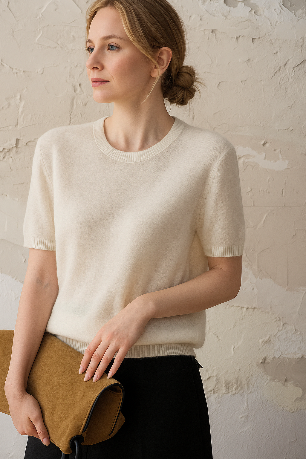 Damen Kaschmir T-Shirt Avelyne