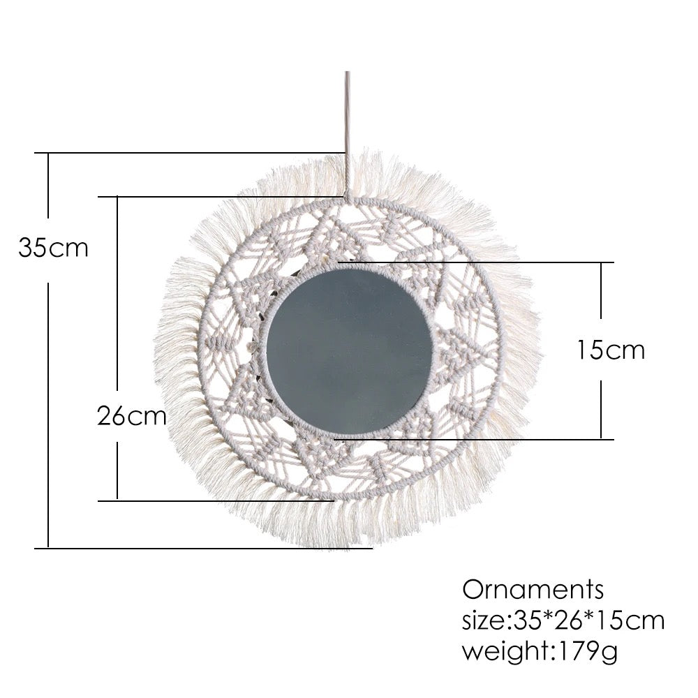 Macramé Mirage round mirror