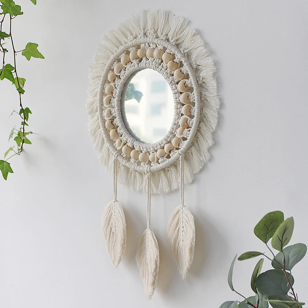 Miroir rond Macramé Mirage