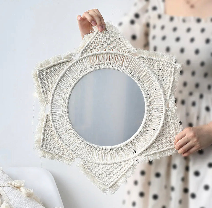 Macramé Mirage round mirror