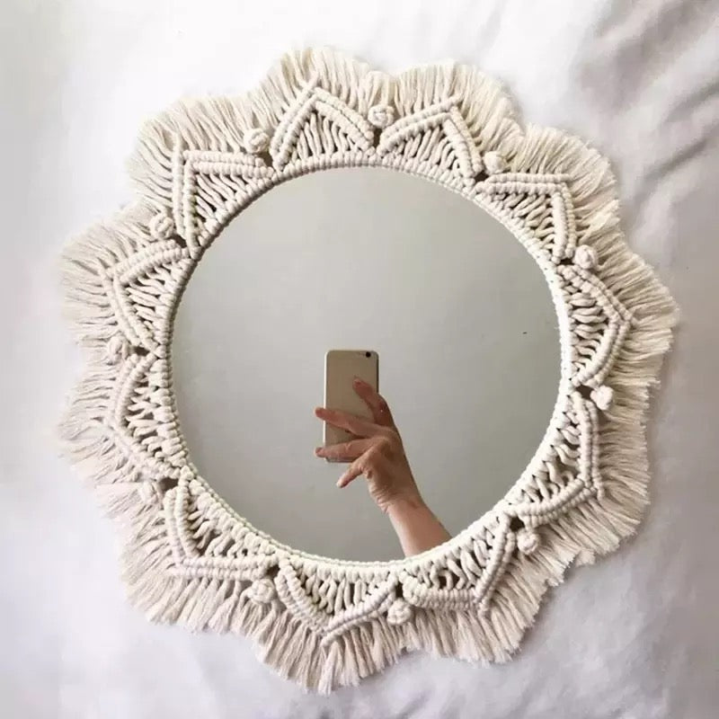 Macramé Mirage round mirror