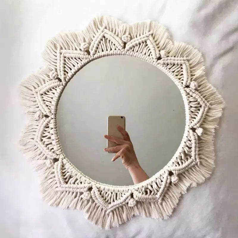 Miroir rond Macramé Mirage