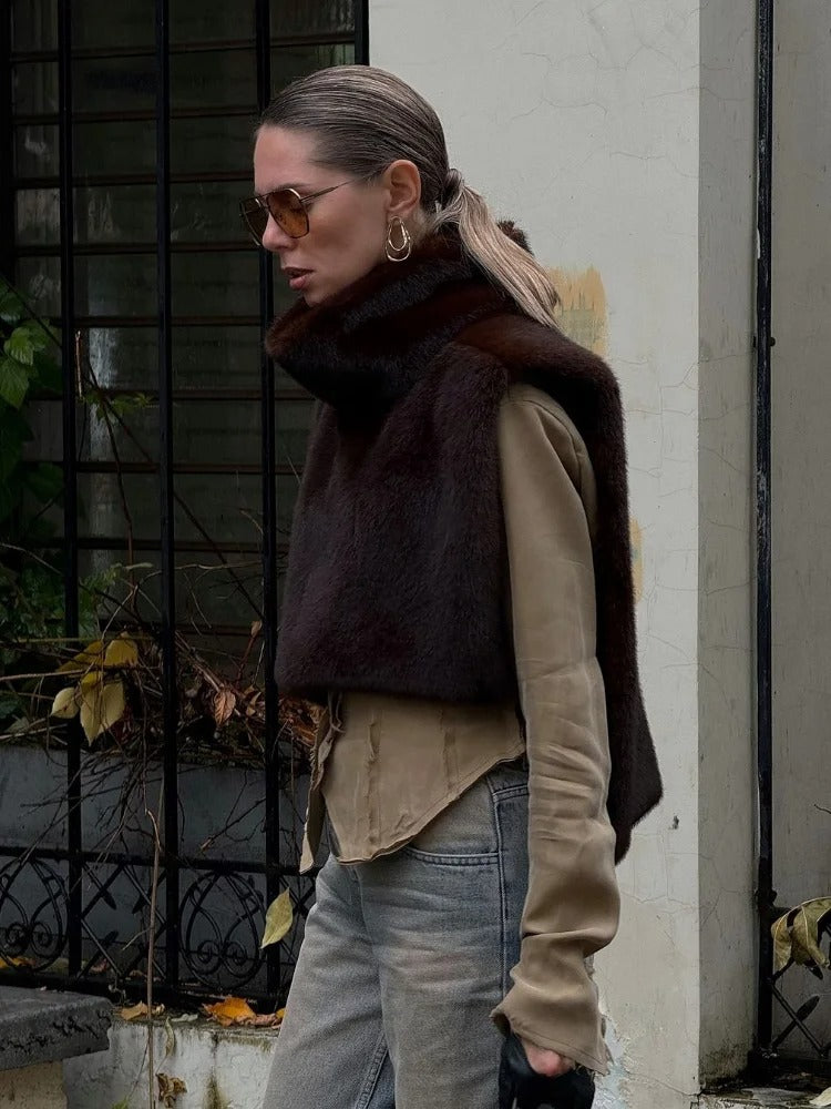 Chaleco de piel sintética para mujer Orvèna