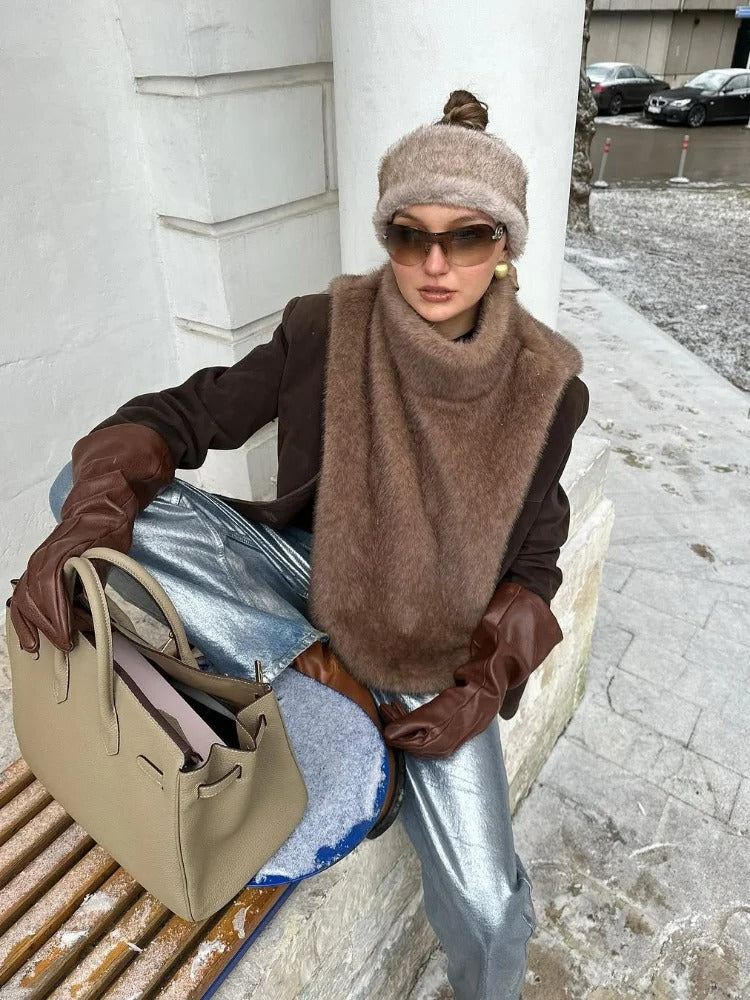 Chaleco de piel sintética para mujer Orvèna