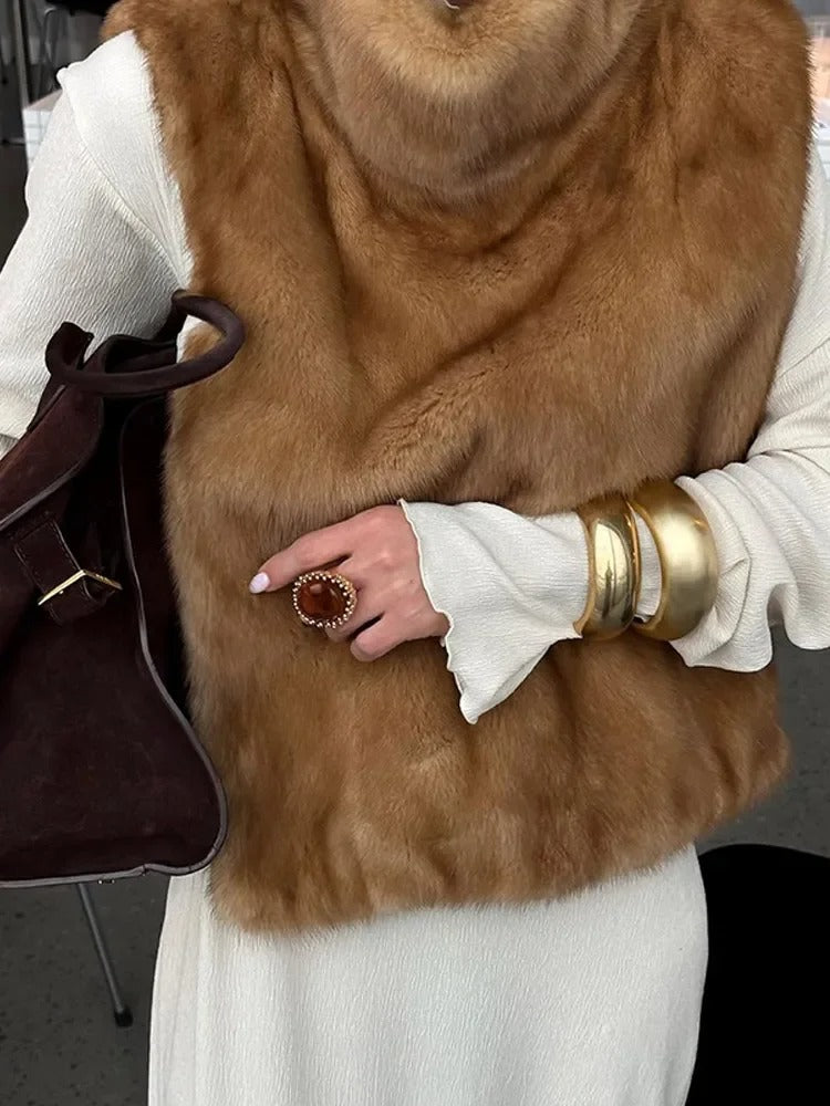 Chaleco de piel sintética para mujer Orvèna