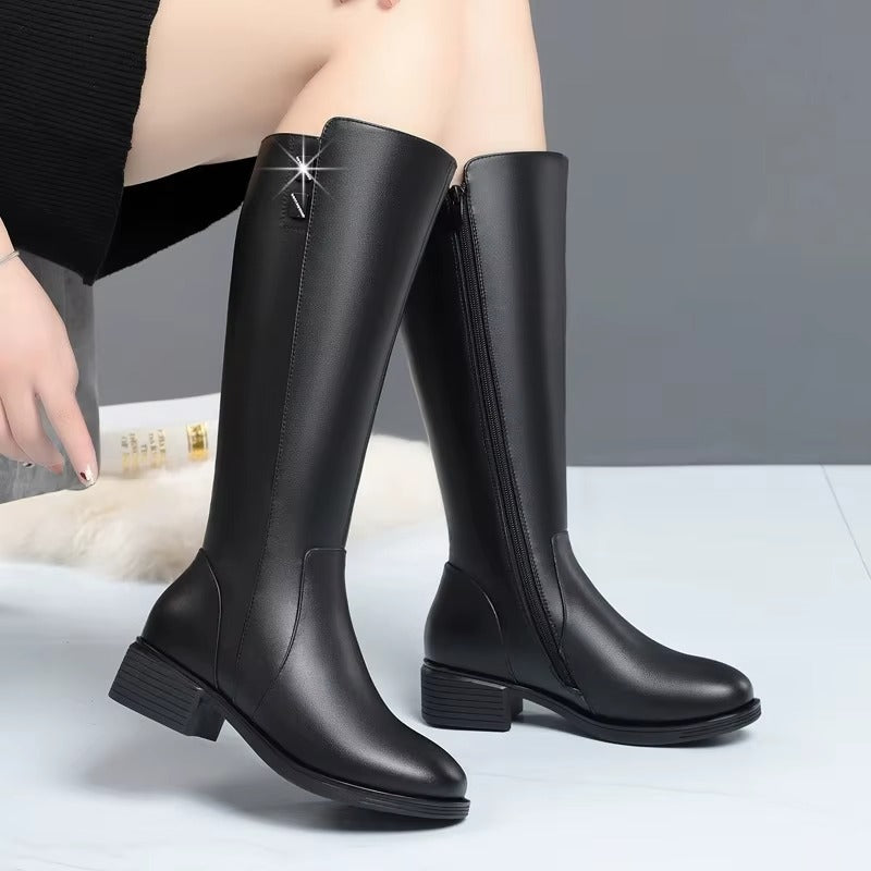 Bottes Femme Cuir Zip Fermeture Éclair Borealia