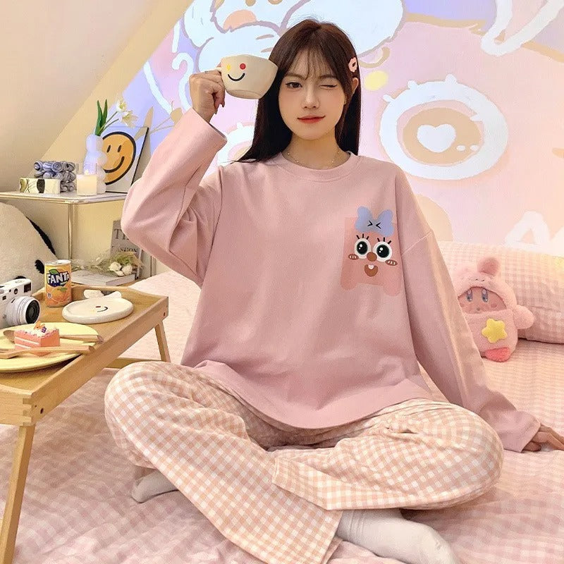 طقم بيجامة قطنية نسائية من فيليسيا