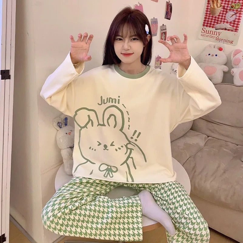 طقم بيجامة قطنية نسائية من فيليسيا